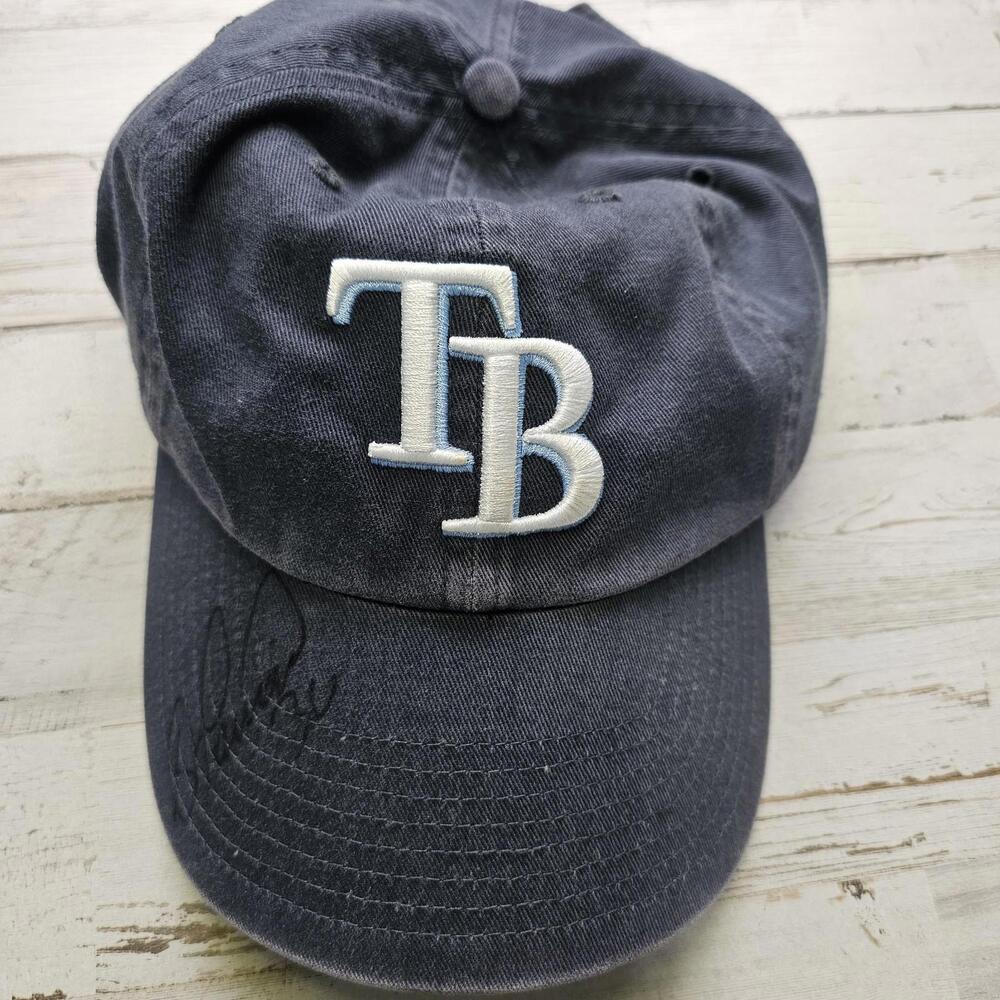 Tampa Bay Rays Hat Cap w/ Mystery Autograph on Brim Twins Enterprise Low Profile